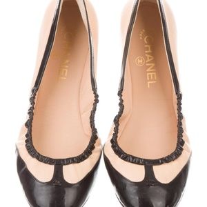 Pink and Black Chanel Spirit Ballet Flats